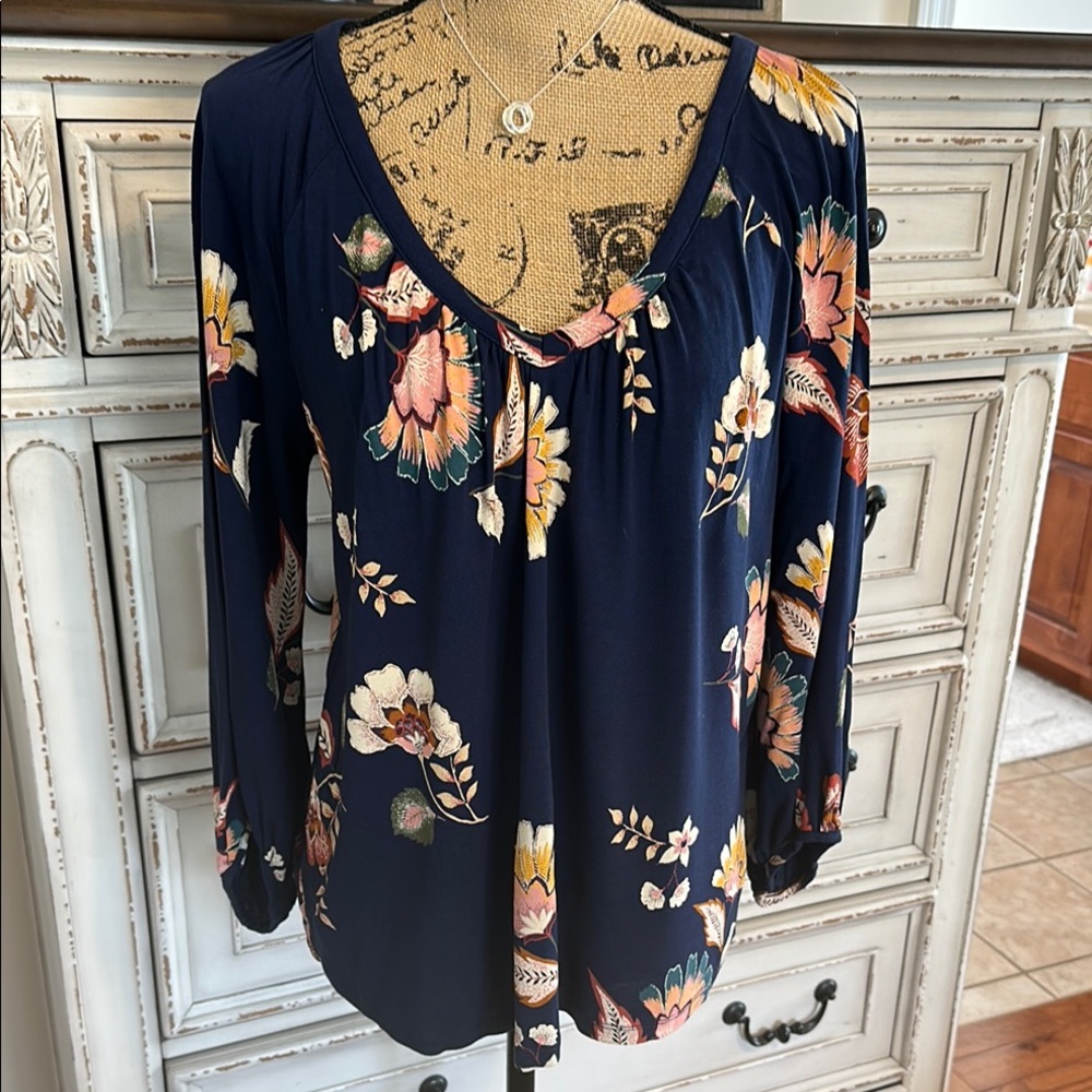 Floral Navy Women's Top